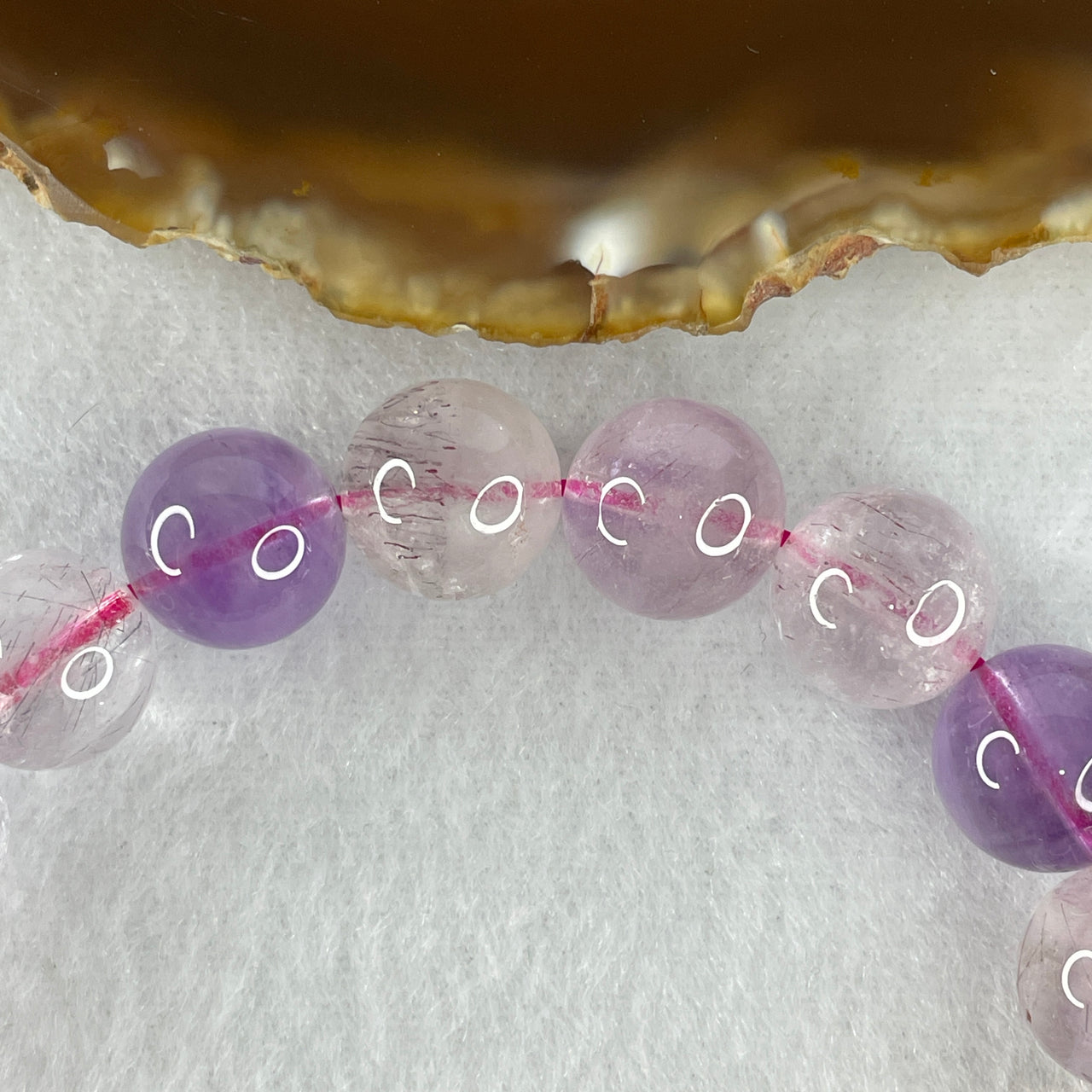 Certified Above-Average Grade Natural Super 7 Crystal Beads Bracelet | Masterpiece High-Mass Trophy Strand | Authentic Sacred Seven Multi-Mineral Inclusions Quartz Spiritual Catalyst & Auric Shield Bracelet (43.62g | 17cm Length | 12.4mm | 17 Beads)