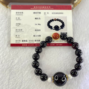 Natural Blood Red Amber Beads Bracelet 天然血珀手链 14.56g 16cm 10.6mm 16 Beads, 18.3mm 1 Bead - Huangs Jadeite and Jewelry Pte Ltd