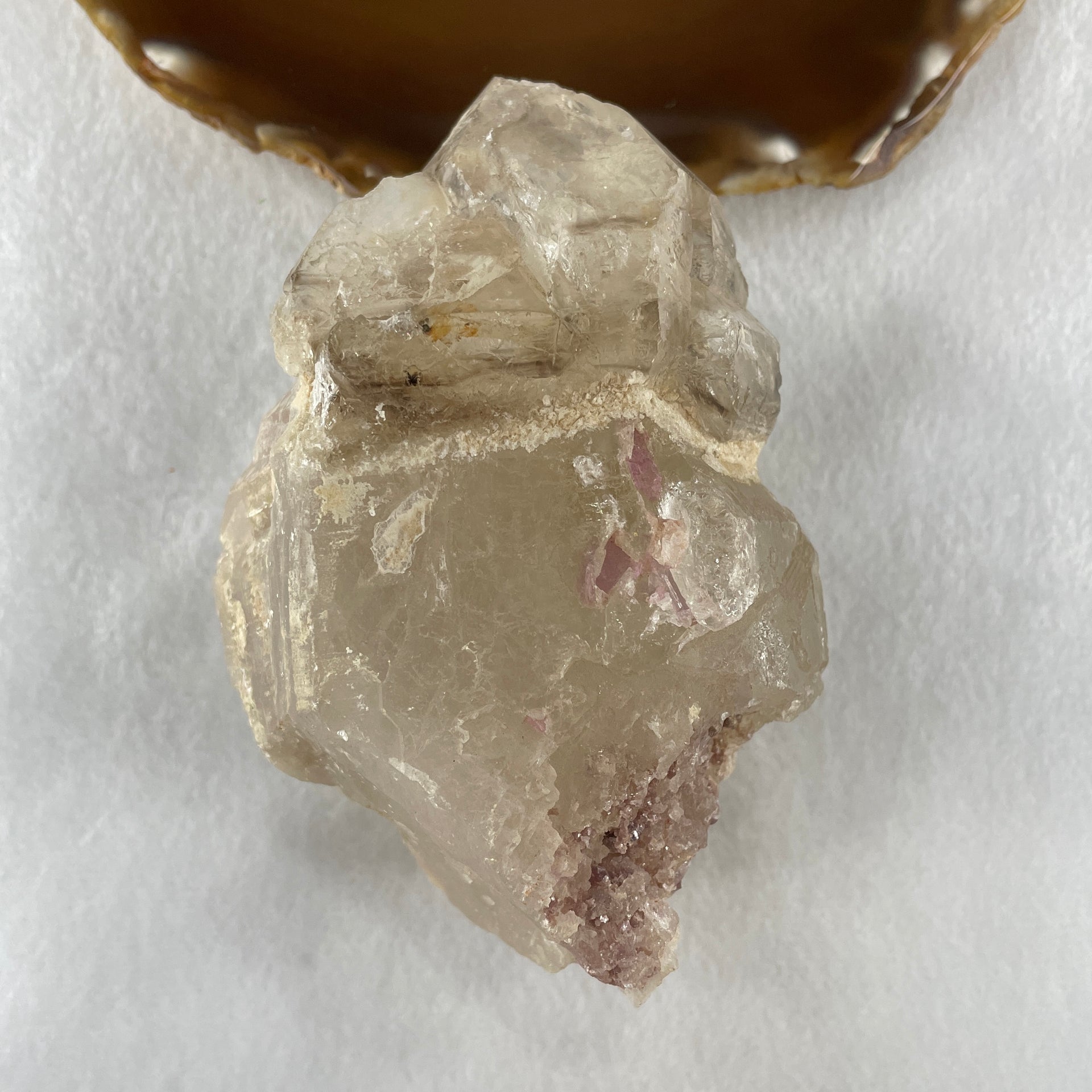 Natural Smoky Quartz Rough Irregular Shape Display in Wooden Stand 609.62g 17.4 by 88.5 by 123.0mm - Huangs Jadeite and Jewelry Pte Ltd