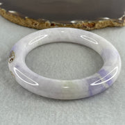 Certified Natural Type A White & Lavender Piao Hua Jadeite Full Round Bangle | 58.3mm Yuan Tiao (88.74g 12.5x12.6mm | Internal Line | Imperial Wholeness & High Spiritual Grace) - Huangs Jadeite and Jewelry Pte Ltd