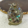 Acrylic with Natural Cacoxanite Owl Mini Display 95.85g 55.6 by 43.5 by 40.5mm - Huangs Jadeite and Jewelry Pte Ltd