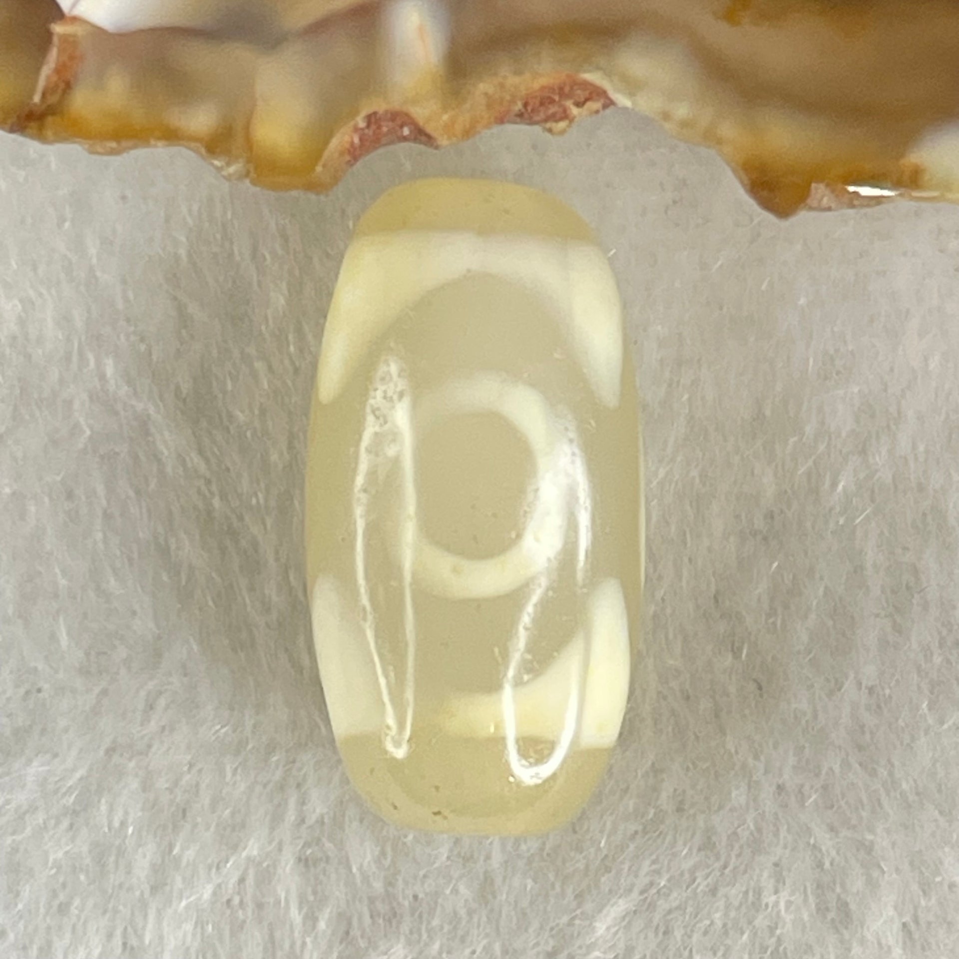 Natural Powerful Tibetan Old Oily Agate 3 Eyes Dzi Bead Heavenly Master (Tian Zhu) 三眼天诛 2.84g 19.3 by 10.1mm - Huangs Jadeite and Jewelry Pte Ltd