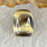 Natural Powerful Tibetan Old Oily Agate Tiger Tooth Daluo Dzi Bead Heavenly Master (Tian Zhu) 虎呀天诛 2.40g 13.5 by 10.3mm - Huangs Jadeite and Jewelry Pte Ltd