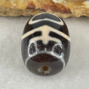 Natural Powerful Tibetan Old Oily Agate Double Nectar Vessel Dzi Bead Heavenly Master (Tian Zhu) 花蜜容器眼天珠 4.71g 17.4 by 13.3mm - Huangs Jadeite and Jewelry Pte Ltd