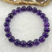 Good Grade Natural Amethyst Bracelet 23.36g 16.5cm 9.4mm 22 Beads - Huangs Jadeite and Jewelry Pte Ltd