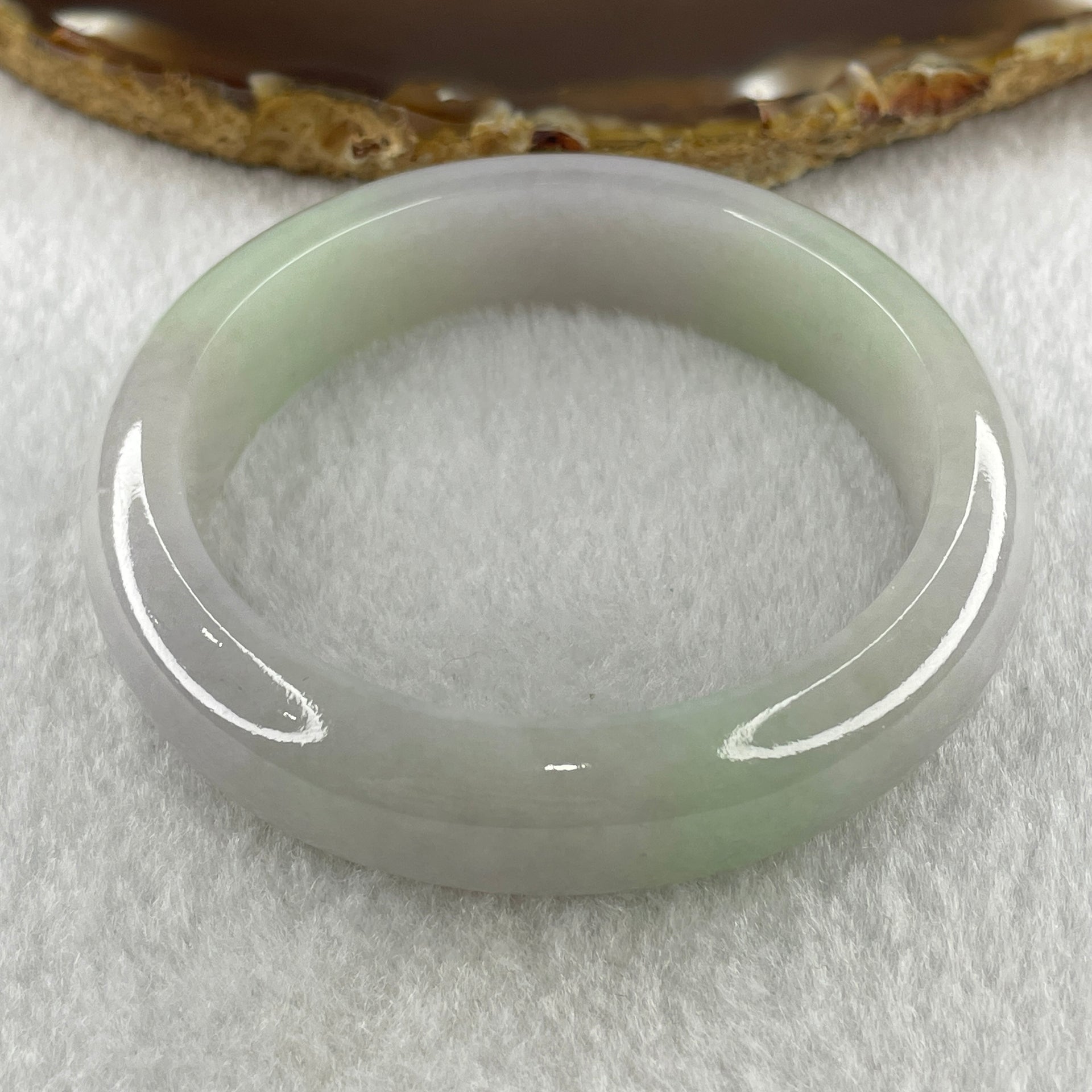 Natural Type A Jelly Light Lavender Light Green Jadeite Bangle 57.44g Inner Diameter 52.8mm 13.9 by 8.4mm (Slight External Line) - Huangs Jadeite and Jewelry Pte Ltd