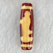 Natural Powerful Tibetan Old Oily Red and Yellowish White Agate Guan Yin Dzi Bead Heavenly Master (Tian Zhu) 观音天诛 8.83g 38.7 by 12.2mm - Huangs Jadeite and Jewelry Pte Ltd