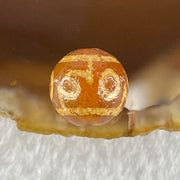 Natural Powerful Tibetan Old Oily Agate 3 Eyed Dharma Vajra Dzi Bead Heavenly Master (Tian Zhu) 三眼金刚杵天珠 1.46g 10.1 by 10.4mm - Huangs Jadeite and Jewelry Pte Ltd