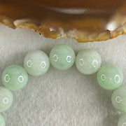Type A Light Green Jadeite Beads Bracelet 51.61g 16.5cm 12.1mm 17 Beads - Huangs Jadeite and Jewelry Pte Ltd