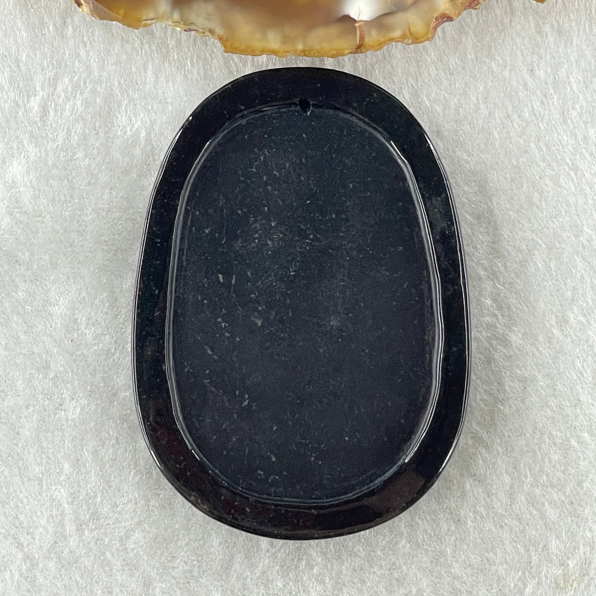 Type A Opaque to Partial Translucent Black Omphacite Jadeite Pixiu Pair with Coins Pendant 19.06g 53.4 by 38.5 by 7.6mm - Huangs Jadeite and Jewelry Pte Ltd