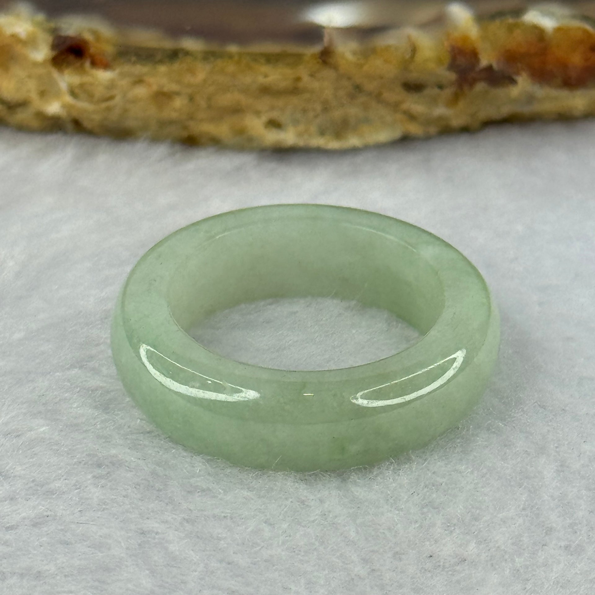 Type A Green Jadeite Ring 4.59g 6.4 by 4.4mm US7.25 HK16 (Internal Line) - Huangs Jadeite and Jewelry Pte Ltd