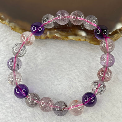 Above Average Grade Natural Super 7 Crystal Beads Bracelet 天然超级七水晶珠手链 24.55g 16cm 9.6mm 20 Beads - Huangs Jadeite and Jewelry Pte Ltd