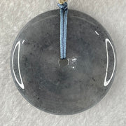 Type A Semi Icy Wuji Grey with Lavender Jadeite Ping An Kou Pendant 19.86g 37.2 by 6.1mm - Huangs Jadeite and Jewelry Pte Ltd