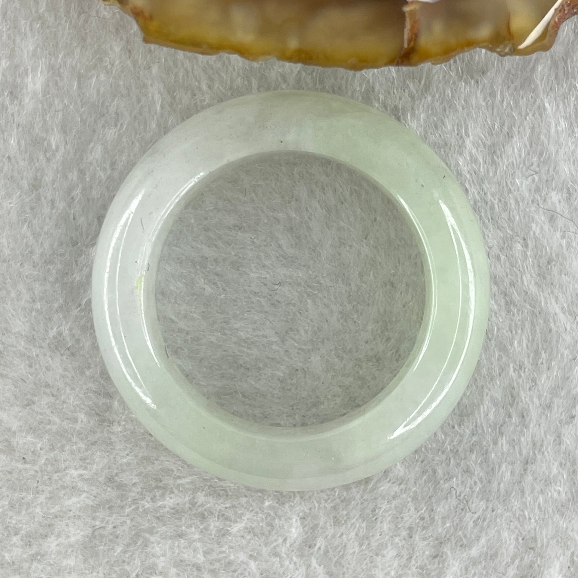 Type A Natural Faint Green to White Jadeite Ring 4.40g 6.5 by 4.8mm US 6.9 HK 15.2 (Very Very Slight Internal Line) - Huangs Jadeite and Jewelry Pte Ltd