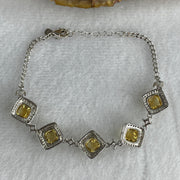 Natural Citrine Bead with Cubic Zirconia Bracelet in S925 Sliver 7.52g 13-16cm 6.8 by 6.0mm 5 Pcs - Huangs Jadeite and Jewelry Pte Ltd