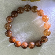 Natural Copper Rutilated Quartz Beads Bracelet 天然銅髮晶手镯 38.12g 17cm 12.1mm 17 Beads - Huangs Jadeite and Jewelry Pte Ltd