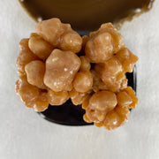 Natural Orange Calcite Rough Display with Wooden Stand 540.6g 109.7 by 94.1 by 123.0mm - Huangs Jadeite and Jewelry Pte Ltd