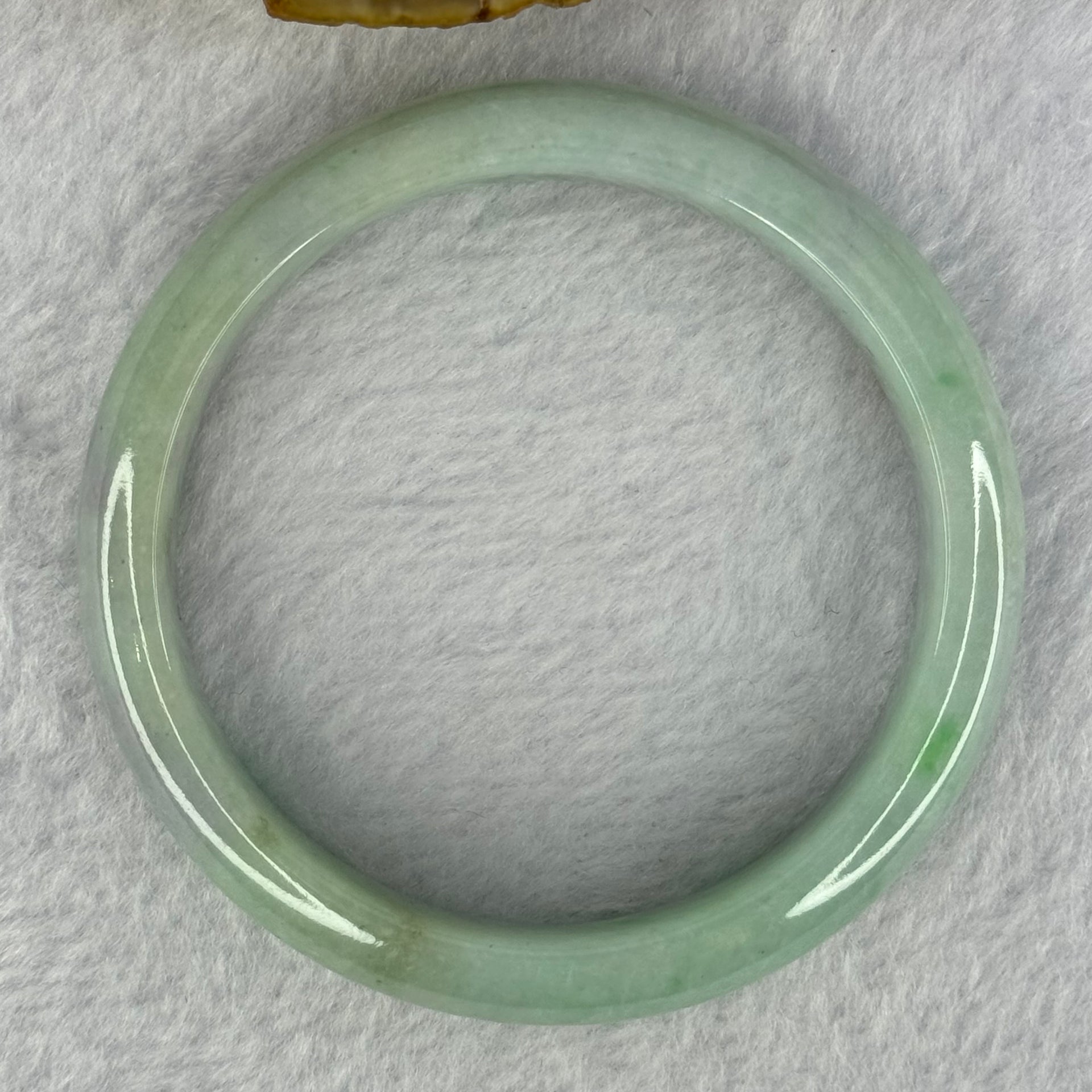Type A Light Green with Bright Green Patches and Lavender Jadeite Bangle 54.16g Internal Diameter 58.4mm 12.6 by 7.9mm (Very Slight External Rough) - Huangs Jadeite and Jewelry Pte Ltd