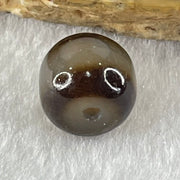 Natural Powerful Tibetan Old Oily Agate 1 Line Dzi Bead Heavenly Master (Tian Zhu) 1.76g 9.8 by 10.8mm - Huangs Jadeite and Jewelry Pte Ltd