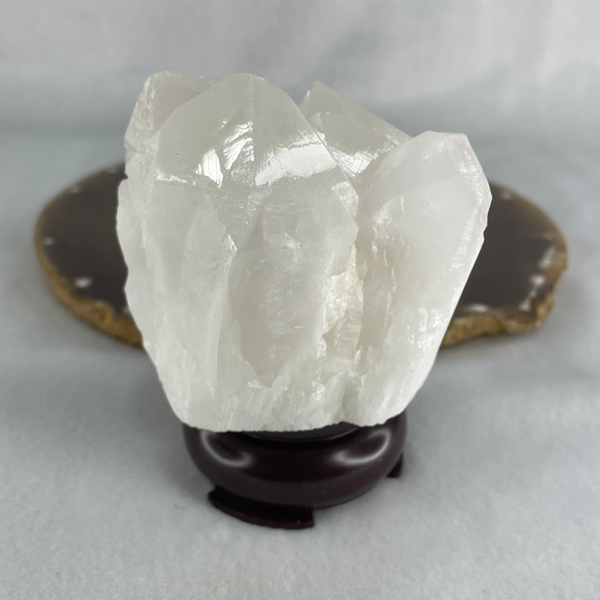 Natural Milky White Quartz Display 345.28g 65.6 by 55.3 by 88.7mm - Huangs Jadeite and Jewelry Pte Ltd