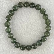 Good Grade Natural Green Cats Eye Rutilated Beads Bracelet 19.58g 15.5cm 8.8mm 22 Beads - Huangs Jadeite and Jewelry Pte Ltd
