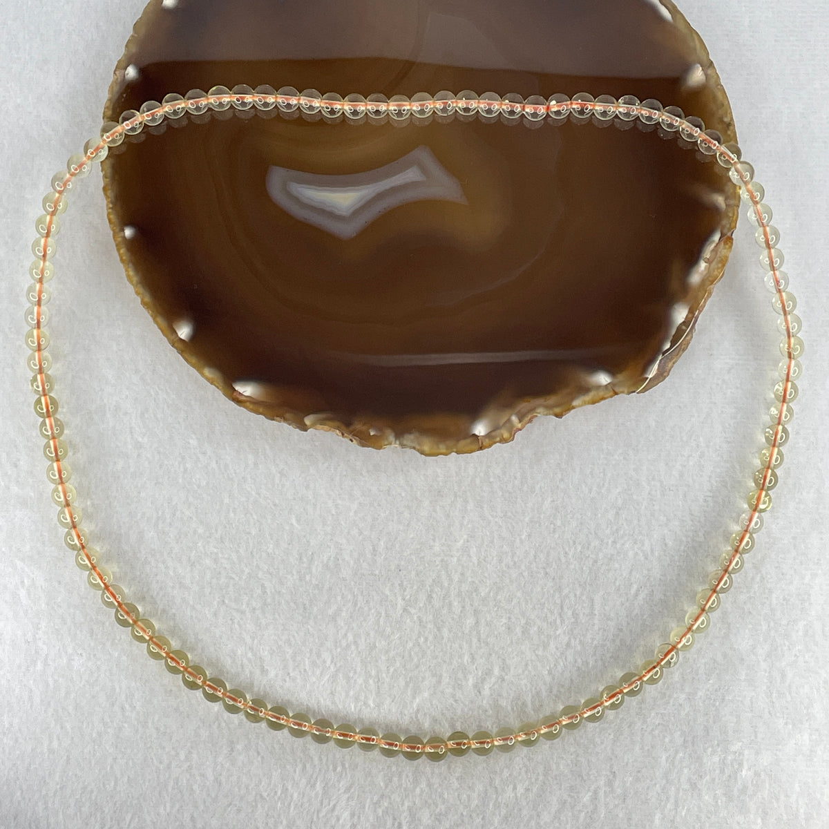 Very Good Grade Natural Yellow Citrine Crystal Beads Necklace | 6.0mm Golden Abundance (29.76g | 56cm Length | 101 Beads)