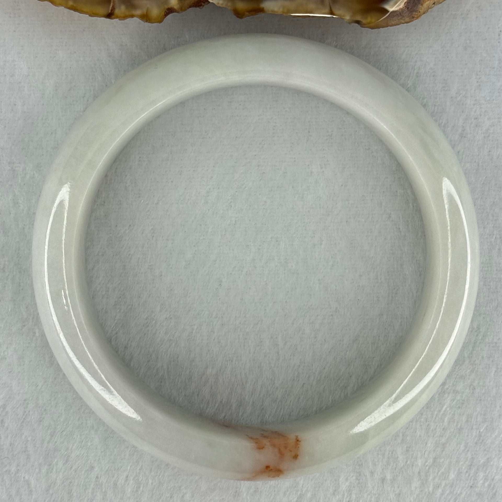 Type A Faint Green Lavender with Red Patch Jadeite Bangle Internal Diameter 56.9mm 79.34g 17.3 by 8.7mm (Very Slight Internal Lines) - Huangs Jadeite and Jewelry Pte Ltd