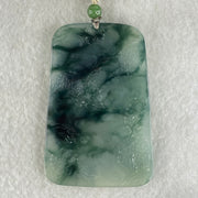 Type A Jelly Semi Icy Blueish Green Jadeite Shan Shui with Guiren Benefactor Pendant 34.79g 61.2 by 41.1 by 5.5mm - Huangs Jadeite and Jewelry Pte Ltd