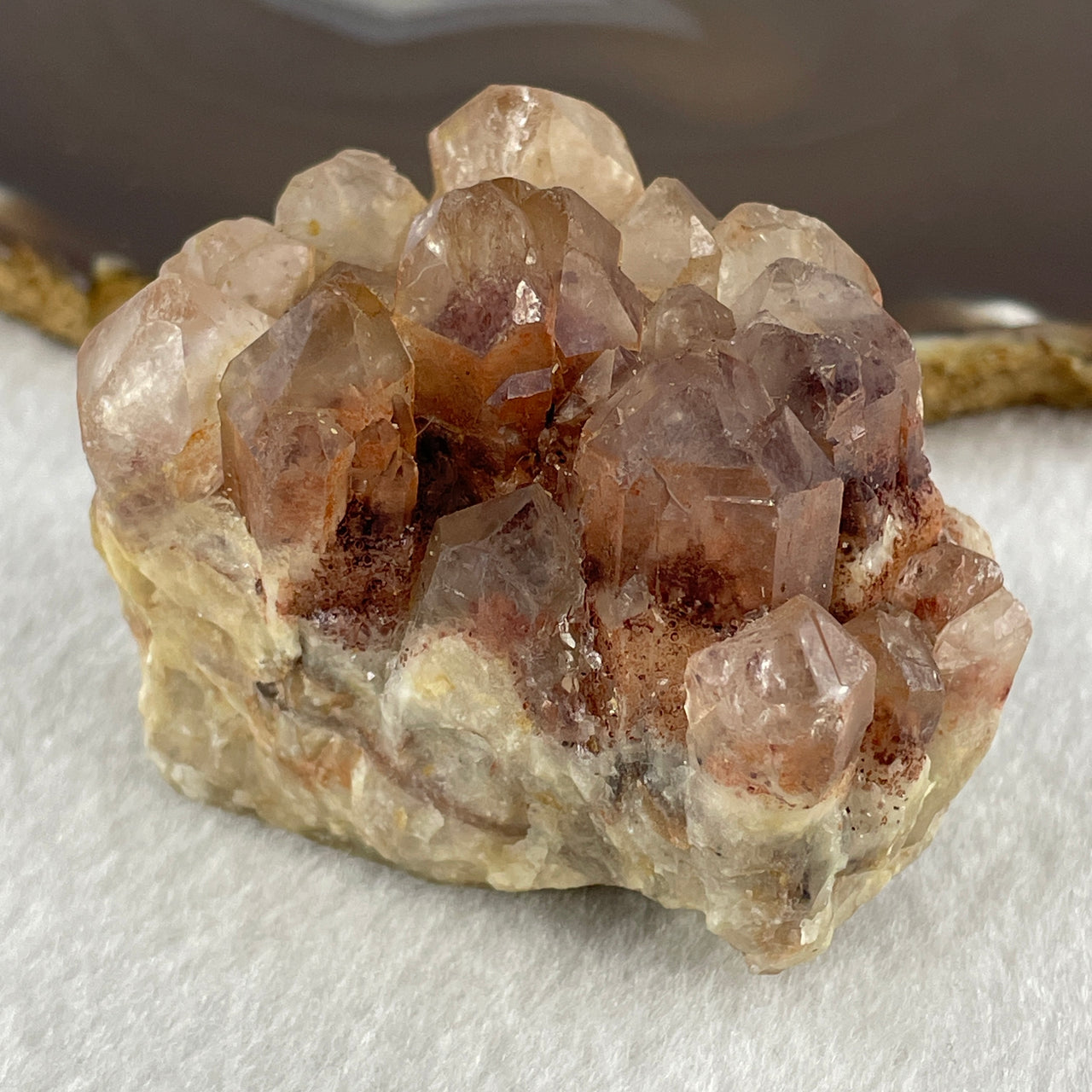 Natural Clear with Red Phantom Quartz Fragment Display 174.58g 61.7 by 54.6 by 50.5mm