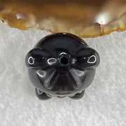 Black Obsidian Labubu Charm Display 15.77g 29.2 by 22.3 by 20.2mm - Huangs Jadeite and Jewelry Pte Ltd