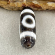 Natural Powerful Tibetan Old Oily Agate 2 Eyes Dzi Bead Heavenly Master (Tian Zhu) 二眼天诛 4.76g 29.0 by 10.4mm - Huangs Jadeite and Jewelry Pte Ltd