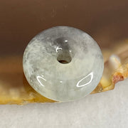 Type A Semi Icy Light Green With Wuji Grey Piao Hua Jadeite Ping An Kou Charm/Pendant 2.50g 13.9 by 6.1mm - Huangs Jadeite and Jewelry Pte Ltd