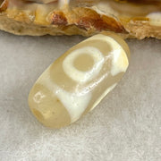 Natural Powerful Tibetan Old Oily Agate 3 Eyes Dzi Bead Heavenly Master (Tian Zhu) 三眼天诛 2.94g 19.6 by 10.0mm - Huangs Jadeite and Jewelry Pte Ltd