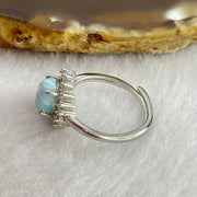 Natural Larimar in S925 Sliver Ring 2.42g 7.9 by 5.8 by 4.1mm - Huangs Jadeite and Jewelry Pte Ltd