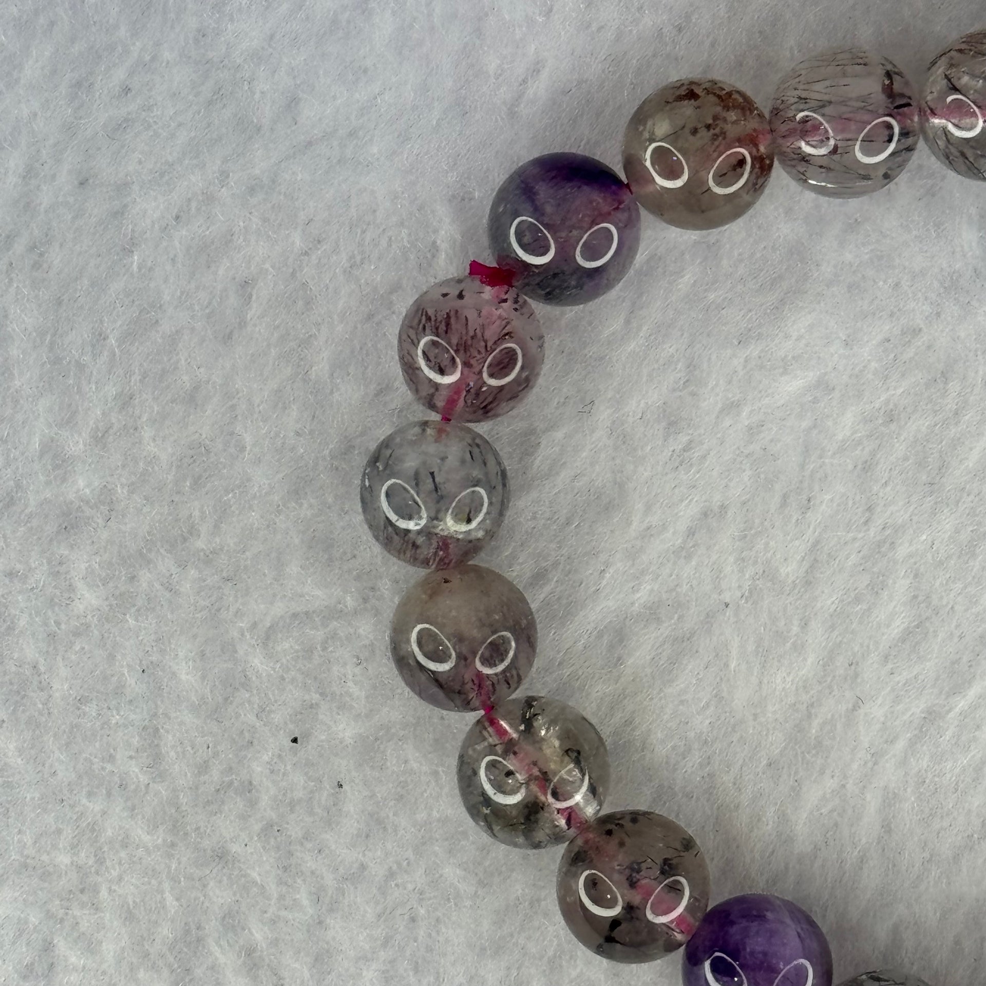 Natural Super 7 Beads Bracelet 20.61g 17cm 8.8mm 23 Beads - Huangs Jadeite and Jewelry Pte Ltd