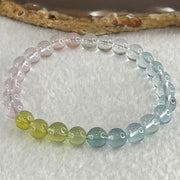 Very Very High Grade Transparent Natural Morganite Beryl Beads Bracelet 13.78g 16cm 7.3mm 27 Beads - Huangs Jadeite and Jewelry Pte Ltd