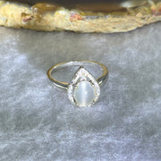 Natural Moonstone In S925 Sliver Ring 2.47g 8.0 by 5.8 by 4.2mm US 5.5 HK 12 - Huangs Jadeite and Jewelry Pte Ltd