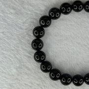 Natural Black Rutilated Quartz Beads Bracelet 天然黑发水晶手链 23.53g 16cm 9.4mm 21 Beads - Huangs Jadeite and Jewelry Pte Ltd