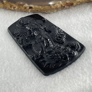 Type A Opaque to Partial Translucent Black Omphacite Jadeite Guan Yin on Dragon Pendant 29.57g 65.5 by 41.0 by 8.5mm - Huangs Jadeite and Jewelry Pte Ltd