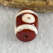 Natural Powerful Tibetan Old Oily Agate 2 Eyes Dzi Bead Heavenly Master (Tian Zhu) 二眼天诛 2.43g 13.6 by 10.1mm - Huangs Jadeite and Jewelry Pte Ltd