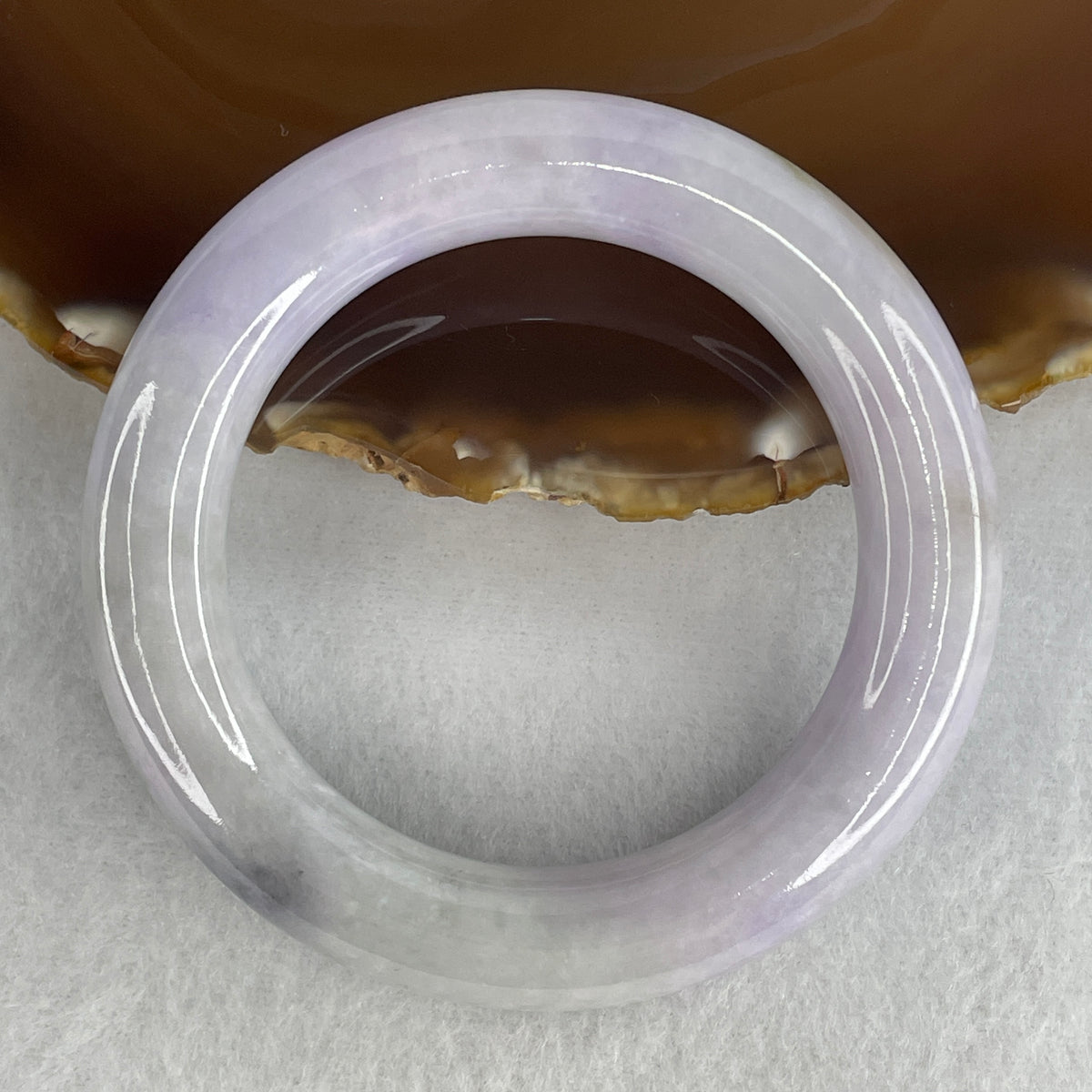 Natural Type A Lavender, Wuji Grey & Green Jadeite Full Round Bangle | 51.6mm Inner Diameter (76.95g | 12.5×12.0mm | Crown, Heart & Root Chakra Balance & Aura Shield) (Slight Internal Line)