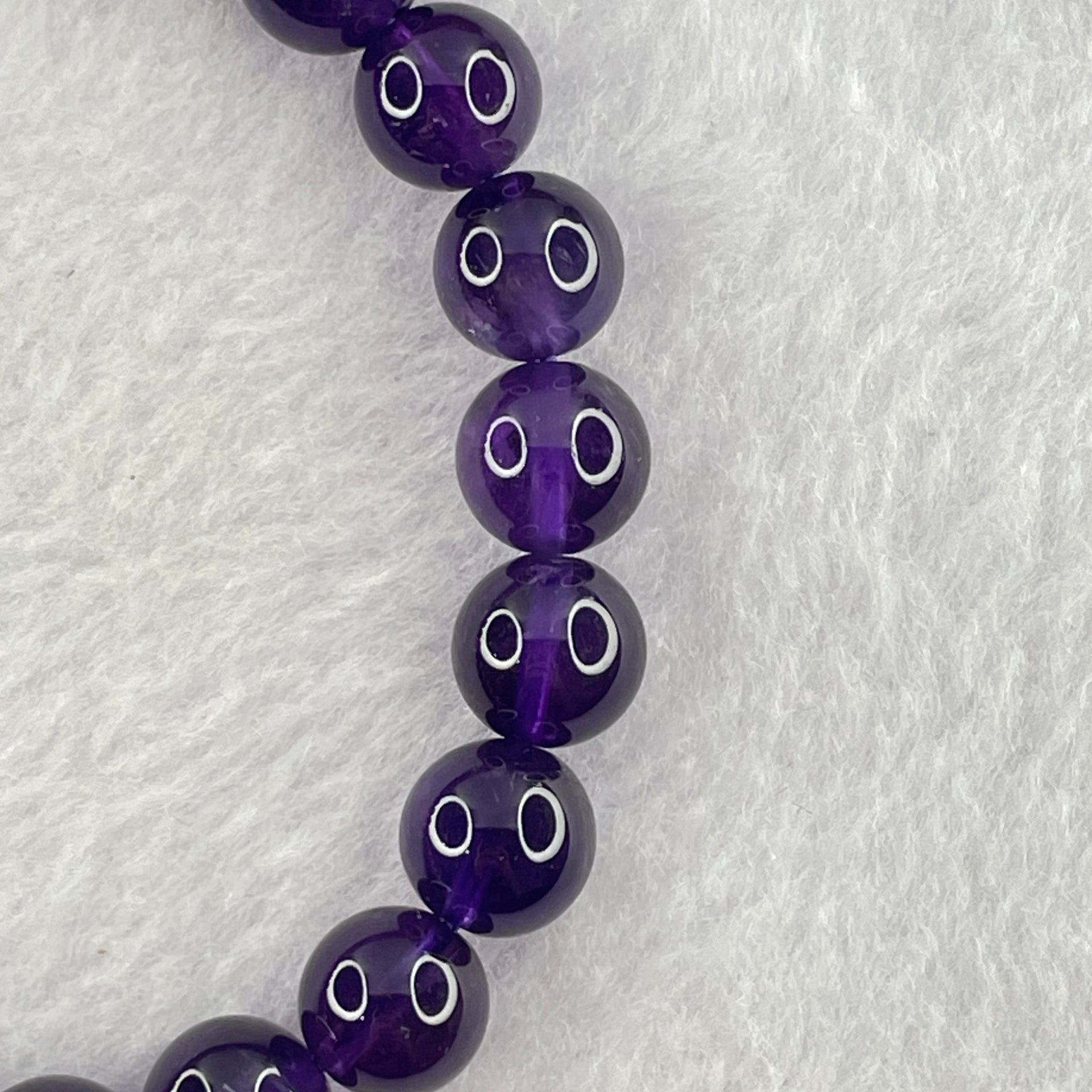 Good Grade Natural Amethyst Bracelet 23.36g 16.5cm 9.4mm 22 Beads - Huangs Jadeite and Jewelry Pte Ltd