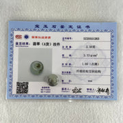 Type A Semi Icy Light Green With Wuji Grey Piao Hua Jadeite Ping An Kou Charm/Pendant 2.50g 13.9 by 6.1mm - Huangs Jadeite and Jewelry Pte Ltd
