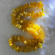 Natural Beeswax Raw Stone Irregular Beads Necklace 天然蜜蜂蜡原石项链 40.29g 46cm 21.7 by 8.5 by 5.8mm 12.1 by 8.7 by 3.2mm 122pcs - Huangs Jadeite and Jewelry Pte Ltd