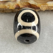 Natural Powerful Tibetan Old Oily Agate 1 Eye With Swastika Dzi Bead (Hotu Dzi) 4.92g 17.4 by 13.4mm - Huangs Jadeite and Jewelry Pte Ltd