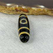 Natural Powerful Tibetan Old Oily Agate 2 Eyes Dzi Bead Heavenly Master (Tian Zhu) 二眼天诛 6.52g 37.8 by 10.9mm - Huangs Jadeite and Jewelry Pte Ltd