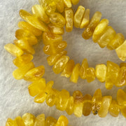 Natural Beeswax Raw Stone Irregular Beads Necklace 天然蜜蜂蜡原石项链 26.66g 46cm 13.7 by 8.5 by 4.5mm, 7.4 by 7.2 by 4.4mm 127pcs - Huangs Jadeite and Jewelry Pte Ltd