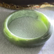 Type A Green Dou Qing Jadeite Bangle 49.01g Internal Diameter 57.6mm 13.0 by 7.5mm (External Line - Huangs Jadeite and Jewelry Pte Ltd