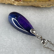 Good Grade Natural Blue Sugilite Pillar Necklace in S925 Sliver 2.78g 21.9 by 8.3 by 5.1mm - Huangs Jadeite and Jewelry Pte Ltd