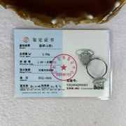 Type A Semi Icy Light Green Jadeite with Crystals in S925 Sliver Ring (Adjustable Size) 2.59g 9.2 by 7.5 by 5.0mm - Huangs Jadeite and Jewelry Pte Ltd